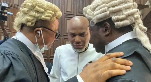 Court rejects Nnamdi Kanu’s plea for bail and removal from DSS custody