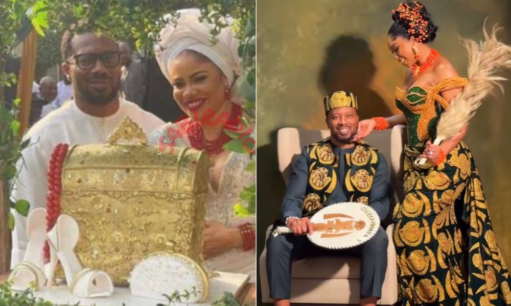 Nigerians dig up evidence of Sharon Ooja’s husband’s previous marriage, less than 24-hours after her wedding